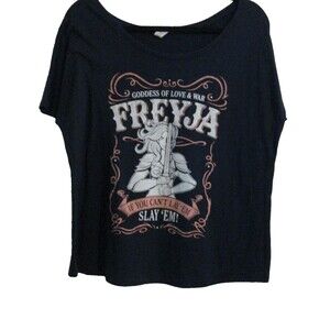 Freyja Goddess Of Love & War T-Shirt Women's Medium Crop Top Bella Lay or Slay
